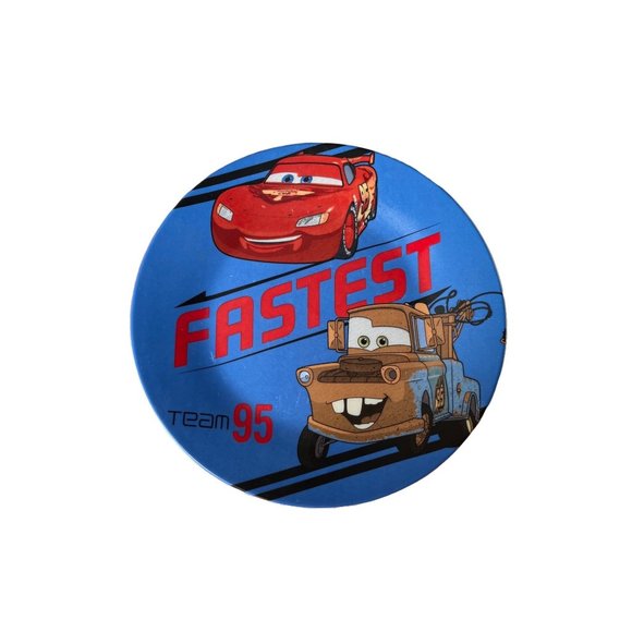 Vintage Disney Pixar Cars Ceramic Dinnerware Set Plate Bowl Lightning - Picture 1 of 7
